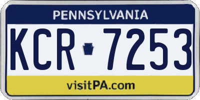 PA license plate KCR7253