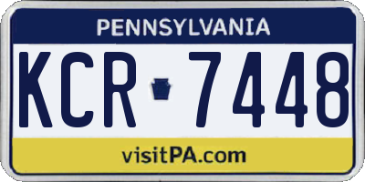 PA license plate KCR7448