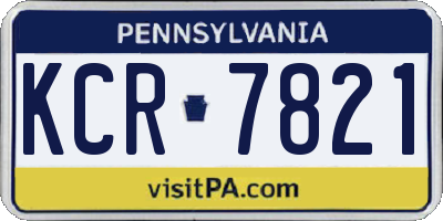 PA license plate KCR7821