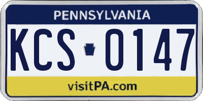 PA license plate KCS0147
