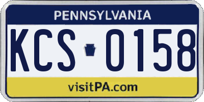 PA license plate KCS0158