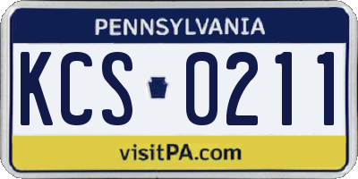 PA license plate KCS0211