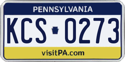PA license plate KCS0273