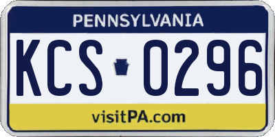 PA license plate KCS0296
