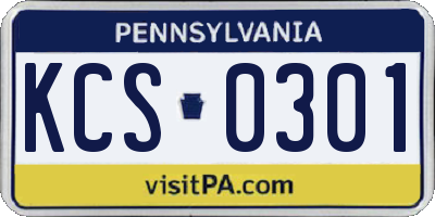 PA license plate KCS0301