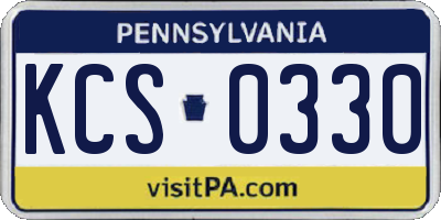 PA license plate KCS0330