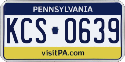 PA license plate KCS0639