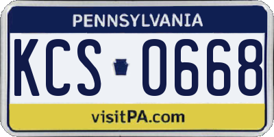 PA license plate KCS0668