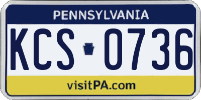 PA license plate KCS0736