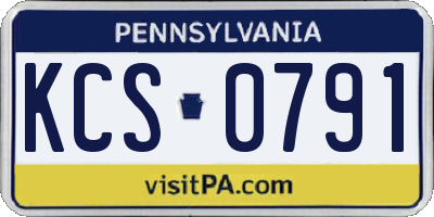 PA license plate KCS0791