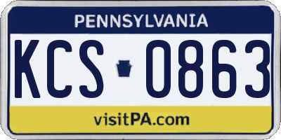 PA license plate KCS0863