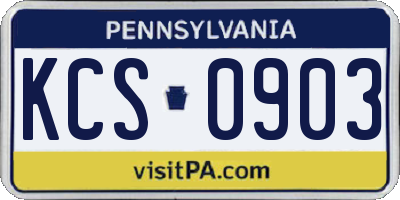 PA license plate KCS0903