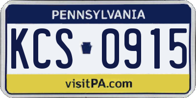 PA license plate KCS0915