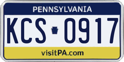 PA license plate KCS0917