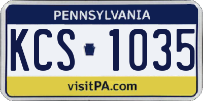 PA license plate KCS1035
