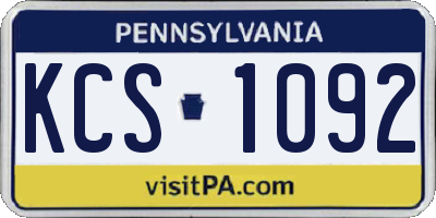 PA license plate KCS1092