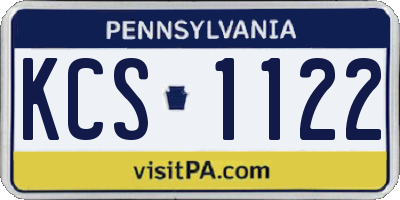 PA license plate KCS1122