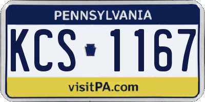 PA license plate KCS1167
