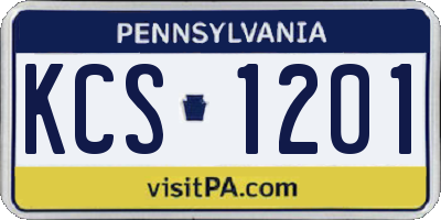 PA license plate KCS1201