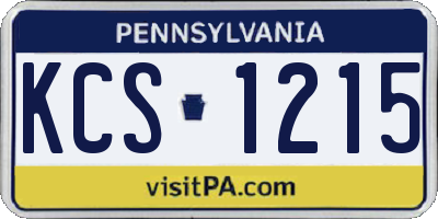 PA license plate KCS1215