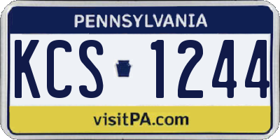 PA license plate KCS1244