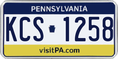 PA license plate KCS1258
