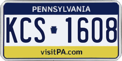 PA license plate KCS1608