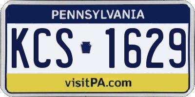PA license plate KCS1629