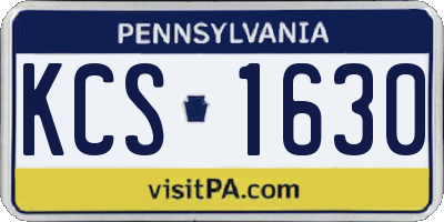 PA license plate KCS1630