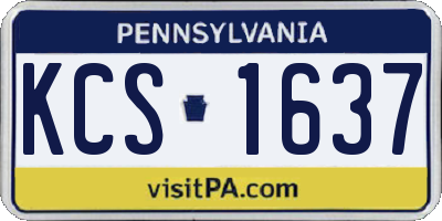PA license plate KCS1637