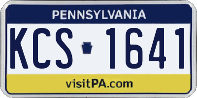 PA license plate KCS1641