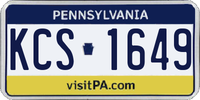 PA license plate KCS1649
