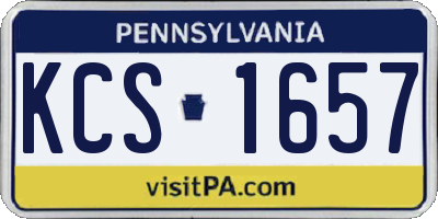 PA license plate KCS1657