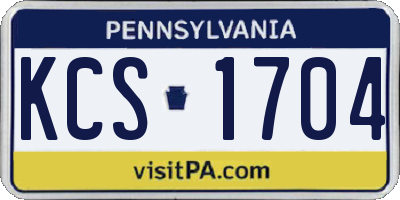 PA license plate KCS1704