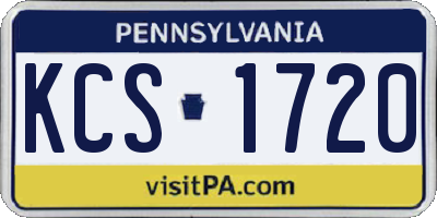 PA license plate KCS1720