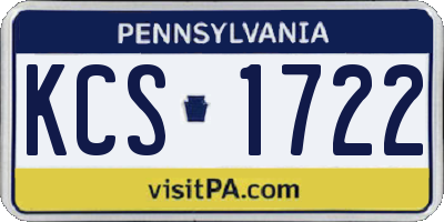 PA license plate KCS1722