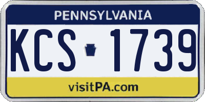 PA license plate KCS1739