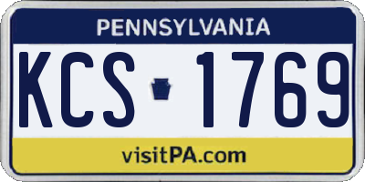 PA license plate KCS1769