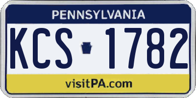 PA license plate KCS1782