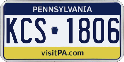 PA license plate KCS1806