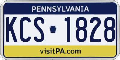 PA license plate KCS1828