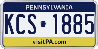 PA license plate KCS1885