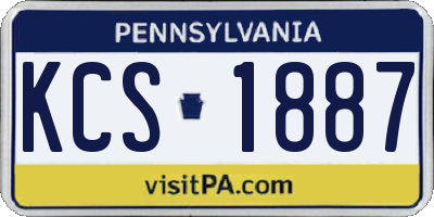 PA license plate KCS1887
