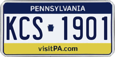 PA license plate KCS1901