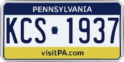 PA license plate KCS1937