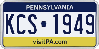 PA license plate KCS1949