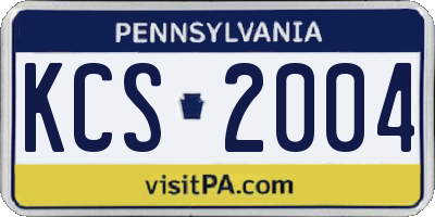 PA license plate KCS2004