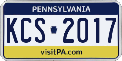PA license plate KCS2017