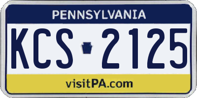 PA license plate KCS2125