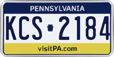 PA license plate KCS2184